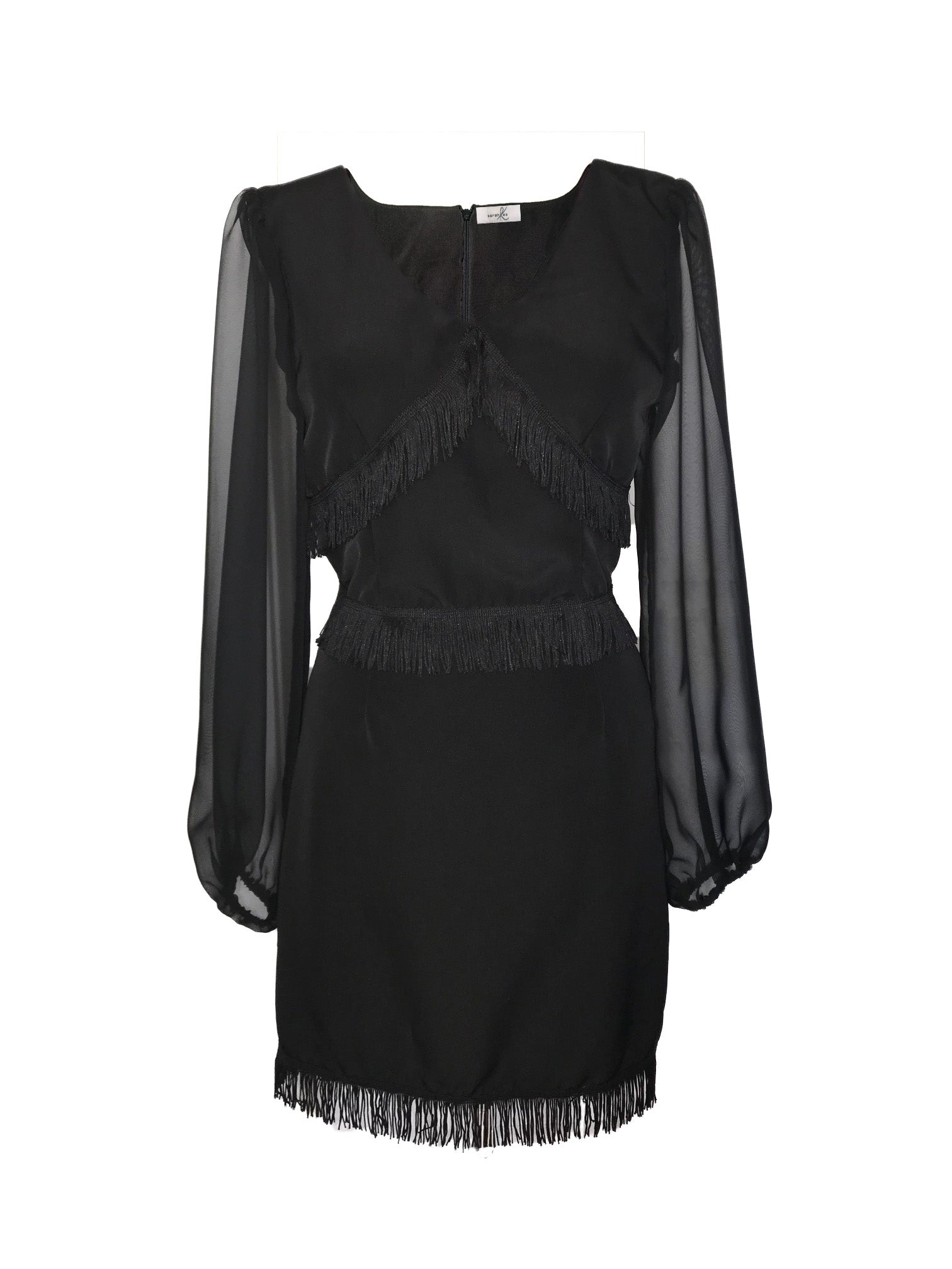 Black fringe long sleeve mini dress Sarah Kes Black fringe long sleeve mini dress Sarah Kes