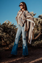 Load image into Gallery viewer, Tribal multi-color striped fringe poncho