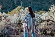Load image into Gallery viewer, Tribal multi-color striped fringe poncho
